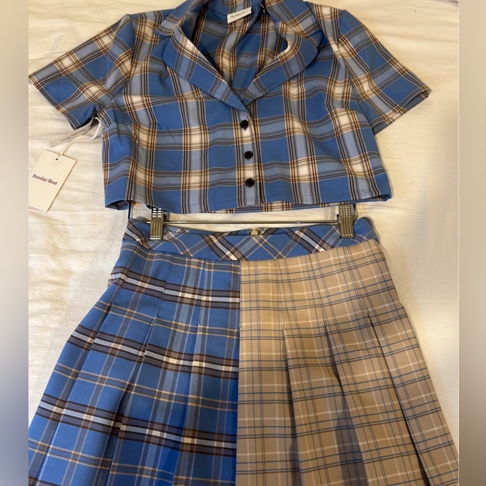 Aritzia Sunday best top and skirt set